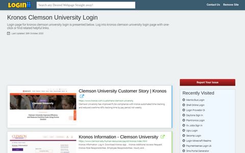 Kronos Clemson University Login