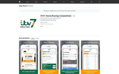‎ITV7: Horse Racing Competition on the App Store