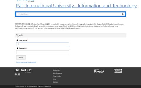Sign In | INTI International University - Information and ...