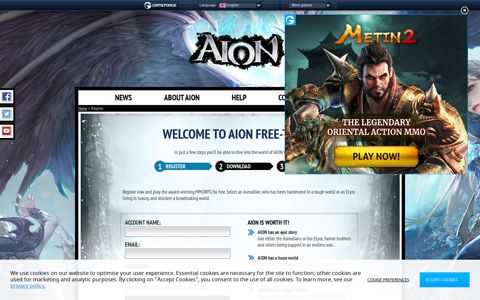 REGISTRATION Play AION for free Register & Download ...