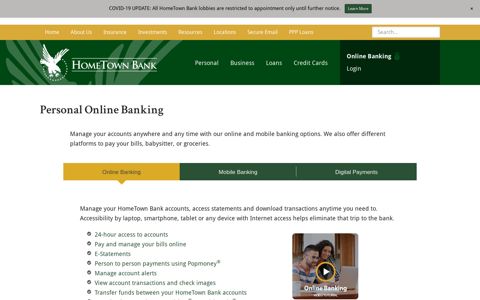 Personal Online Banking | HomeTown Bank