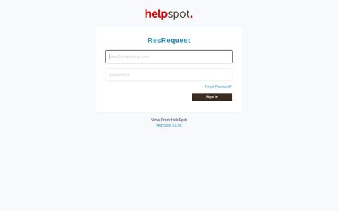 Login - ResRequest - HelpSpot