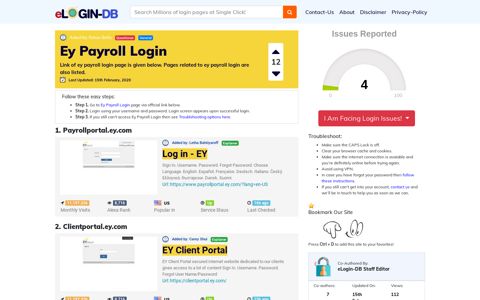 Ey Payroll Login - Find Login Page of Any Site within Seconds!