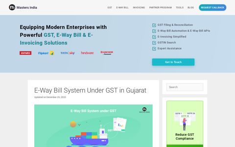 E-Way Bill System Under GST in Gujarat - Masters India