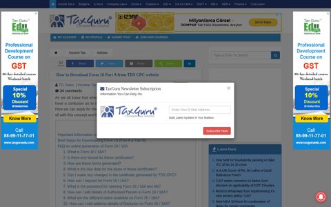 How to Download Form 16 Part A from TDS CPC website