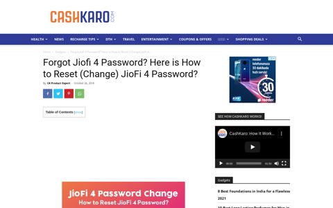 Forgot Jiofi 4 Password? Here is How to Reset (Change) JioFi ...