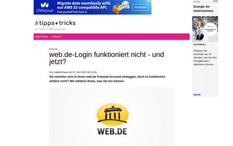 web.de-Login funktioniert nicht - und jetzt? - Heise