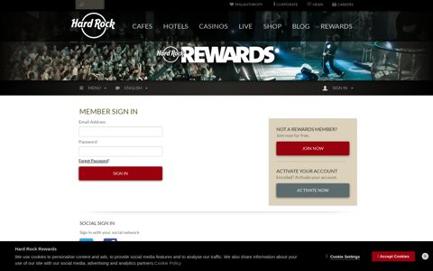 Member Sign In | Hard Rock Rewards