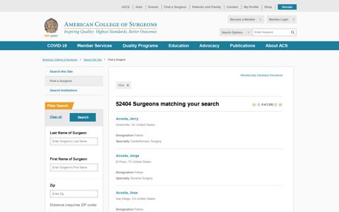 Find a Surgeon - American College of Surgeons