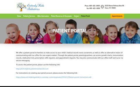 Patient Portal l Entirely Kids Pediatrics l Call us today (469 ...