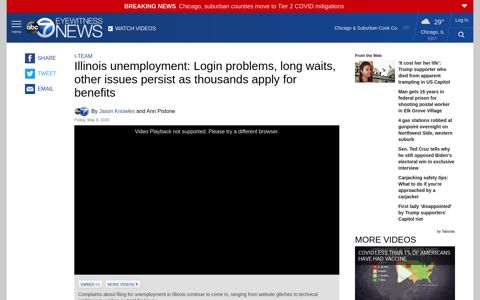 Illinois unemployment benefits: Problems with login, status ...