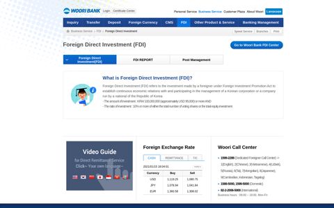 Foreign Direct Investment - Login