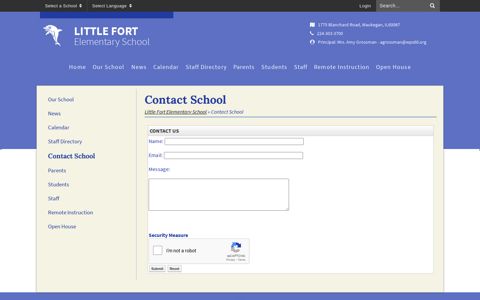 Contact School - Little Fort Elementary School