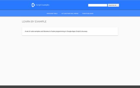 LEARN BY EXAMPLE - Google Apps Script Examples