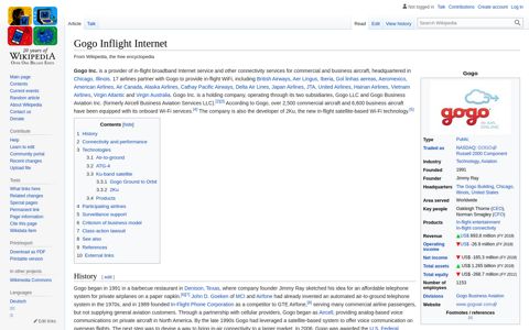Gogo Inflight Internet - Wikipedia