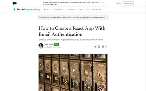 How to Create a React App With Email Authentication | by ...