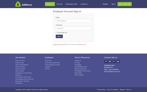 Employer Account Sign-in | Jobgurus