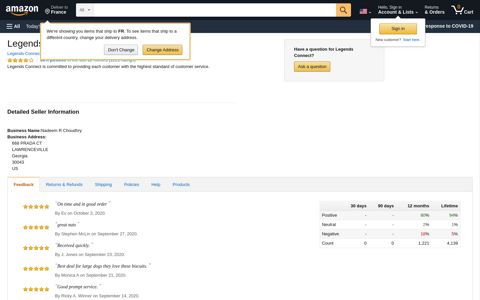Legends Connect - Amazon.com Seller Profile