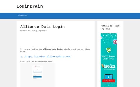 Alliance Data Https://Inview.Alliancedata.Com/ - LoginBrain