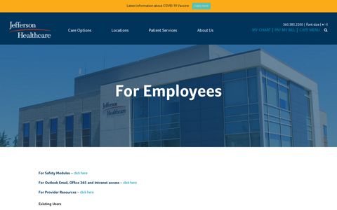 Employee Acess Links | Jefferson Healthcare