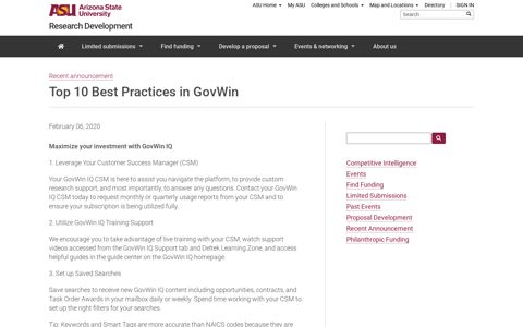 Top 10 Best Practices in GovWin | Research Development