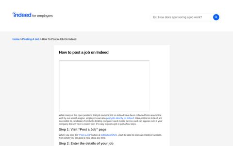 How to post a job on Indeed