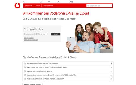Vodafone E-Mail & Cloud - MeinKabel Kundenportal