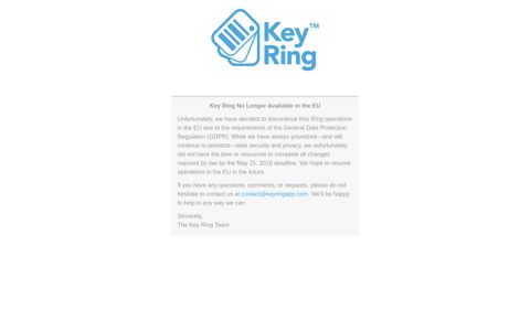 Create an Account | Key Ring