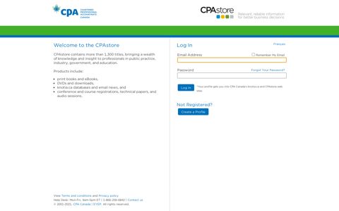 CPA Canada Single Sign On - CPAstore