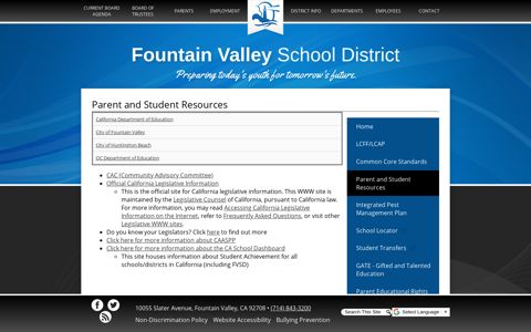 Parent and Student Resources – Parents – Fountain Valley ...