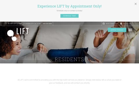 Resident information and online portal for LIFT - Lift Apartment