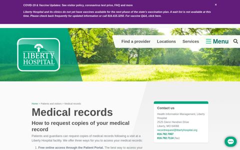 Medical records | Liberty Hospital