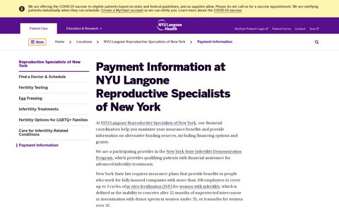 Payment Information at NYU Langone Reproductive ...