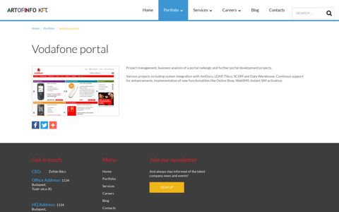Vodafone portal - ArtOfInfo Kft.