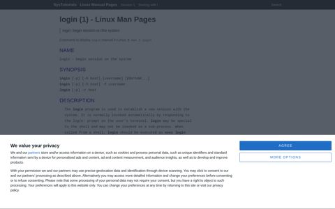 login: begin session on the system - Linux Man Pages (1)