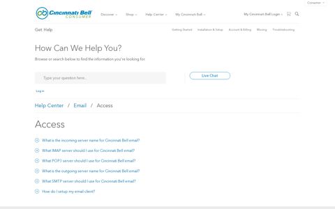 Email Support - Access - Cincinnati Bell