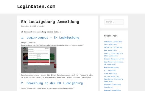 Eh Ludwigsburg - Login/Logout - Eh Ludwigsburg