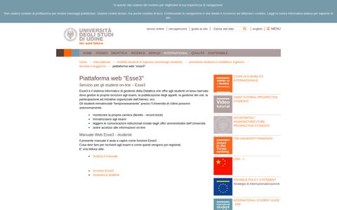Piattaforma web "Esse3" — Uniud IT