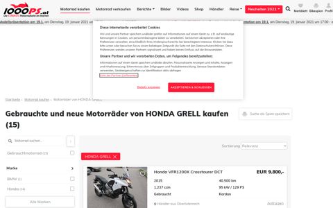 Gebrauchte und neue Motorräder von HONDA GRELL kaufen