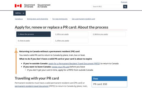 Apply for, renew or replace a PR card: About the process ...