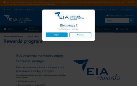 Rewards program | Edmonton International Airport