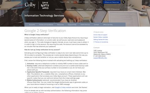 Google 2-Step Verification | Information Technology Services ...