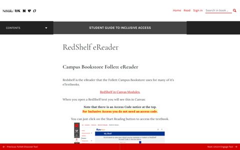 RedShelf eReader – Student Guide to Inclusive Access