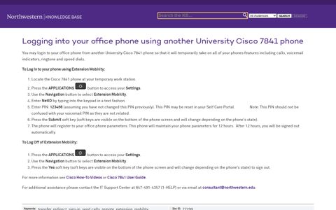 Logging into your office phone using another University Cisco ...