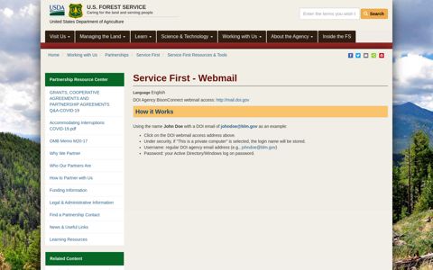 Service First - Webmail | US Forest Service