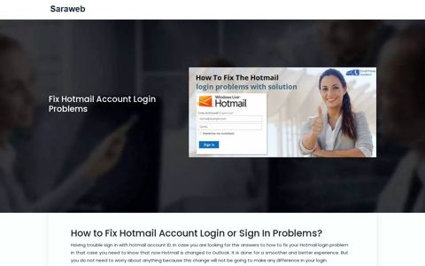 Fix Hotmail Account Login or Sign In Problems - Sara-Web