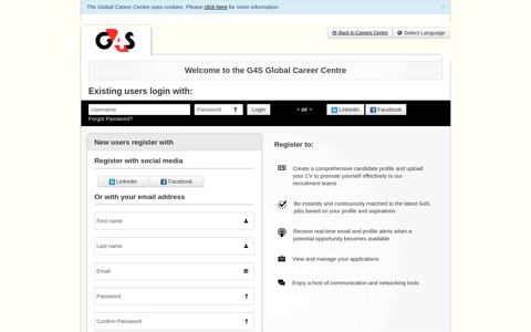 Welcome to the G4S Career Center - Register or Login