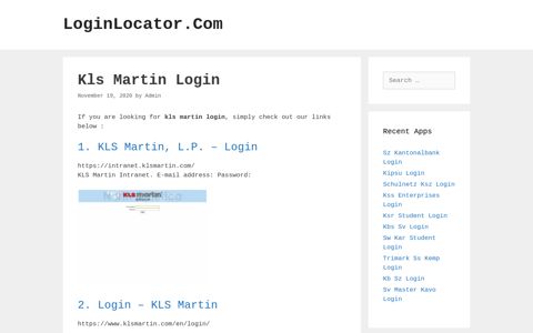 Kls Martin Login - LoginLocator.Com