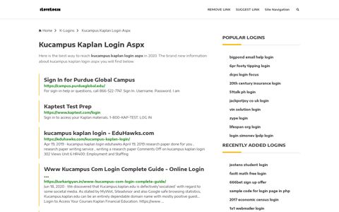 Kucampus Kaplan Login Aspx ❤️ One Click Access - iLoveLogin