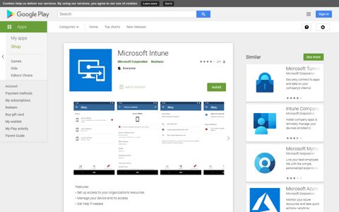 Microsoft Intune - Apps on Google Play